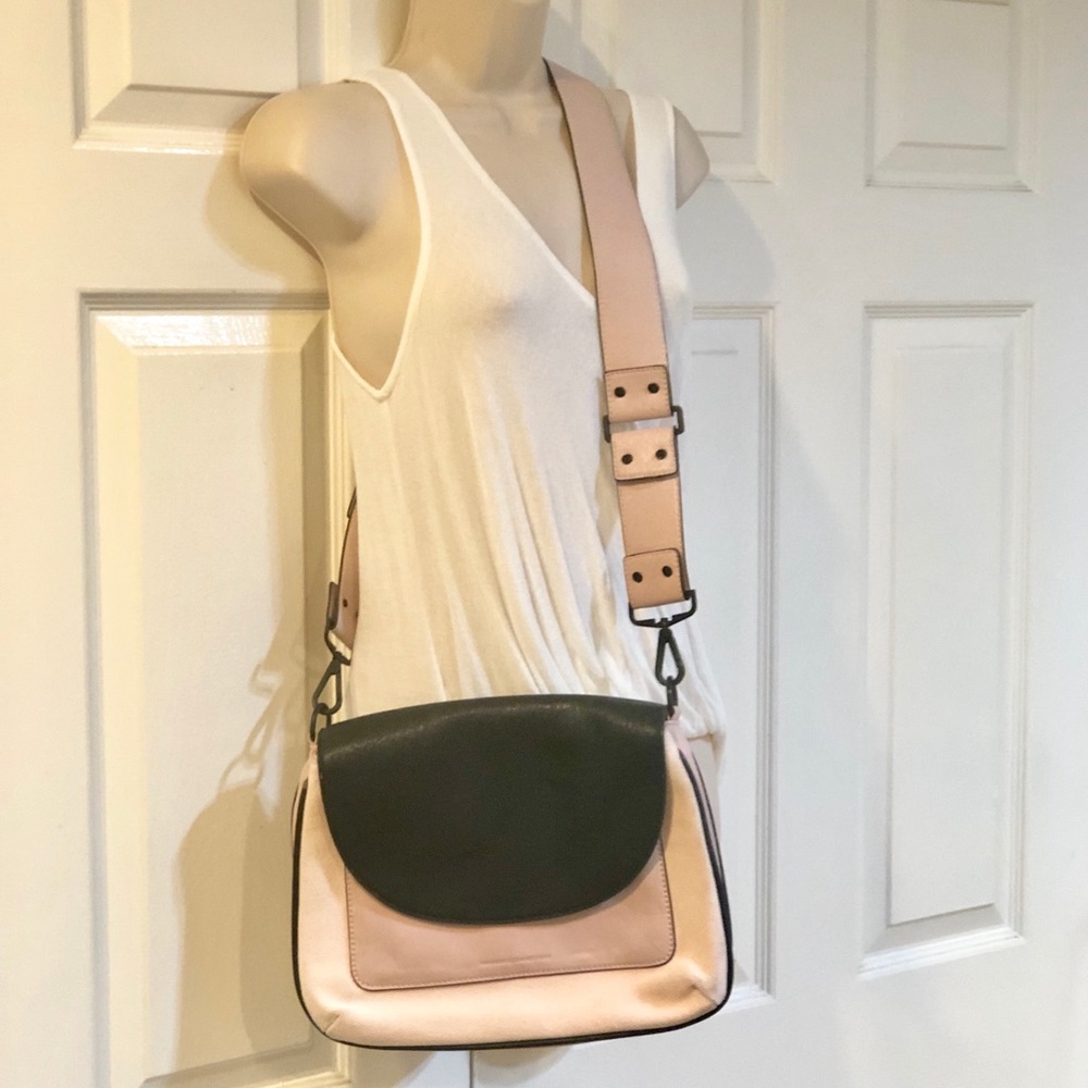 French Connection-Blush Pink & Black Crossbody Bag